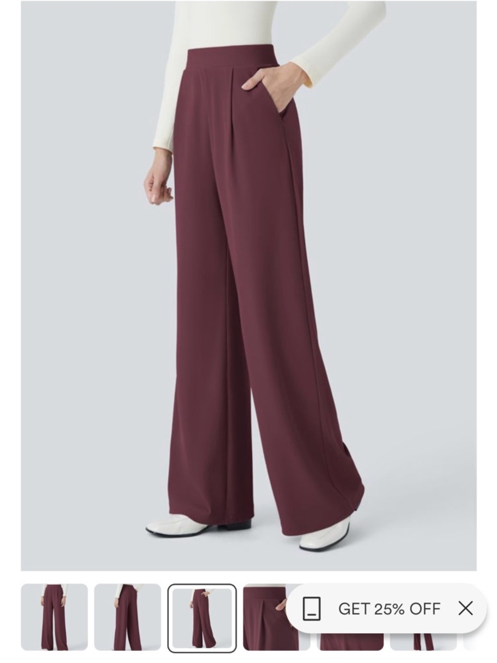 HALARA MicroWaffle Pants in Dusty Mauve 1X NWT - Picture 4 of 6